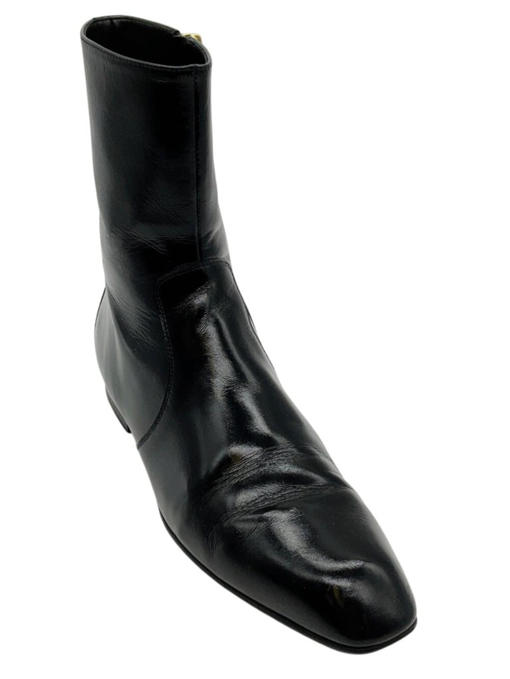 Khaite Black Patent Leather Colt Ankle Boots